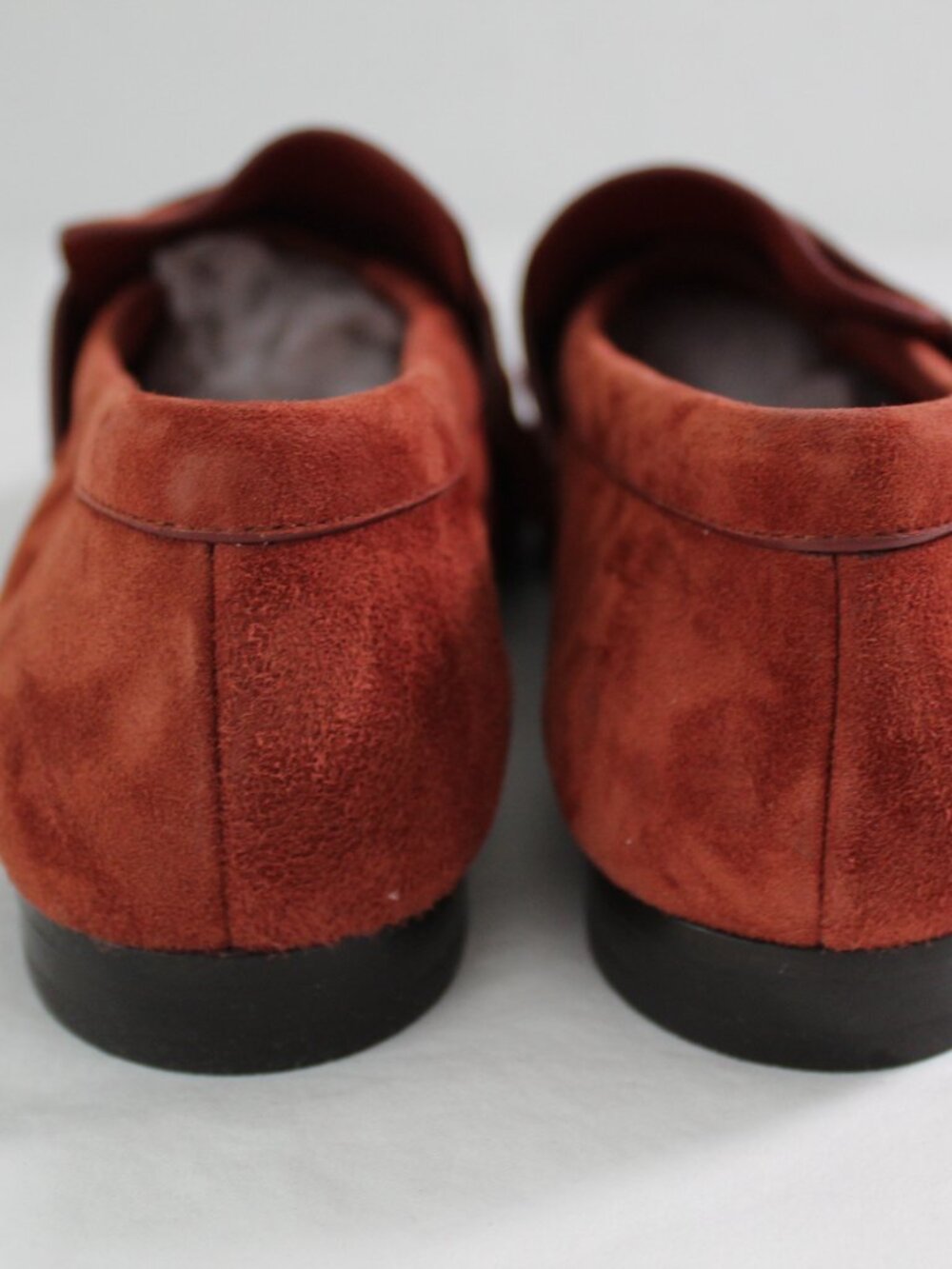 NWOB Christian Louboutin Mocallista Penny Loafers Suede Rust Brown Flats 38 - Picture 6 of 9